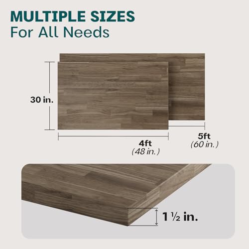 Bme Hevea Solid Wood Butcher Block Countertop in Walnut, 3ft L x 25"W A997391