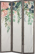 Room Divider Screen Oriental Furniture Privacy Screens Flowers Painting Canvas 3-Panel Foldable Portable Room Separating Divider Room Partitions and Dividers Freestanding 71'' Tall