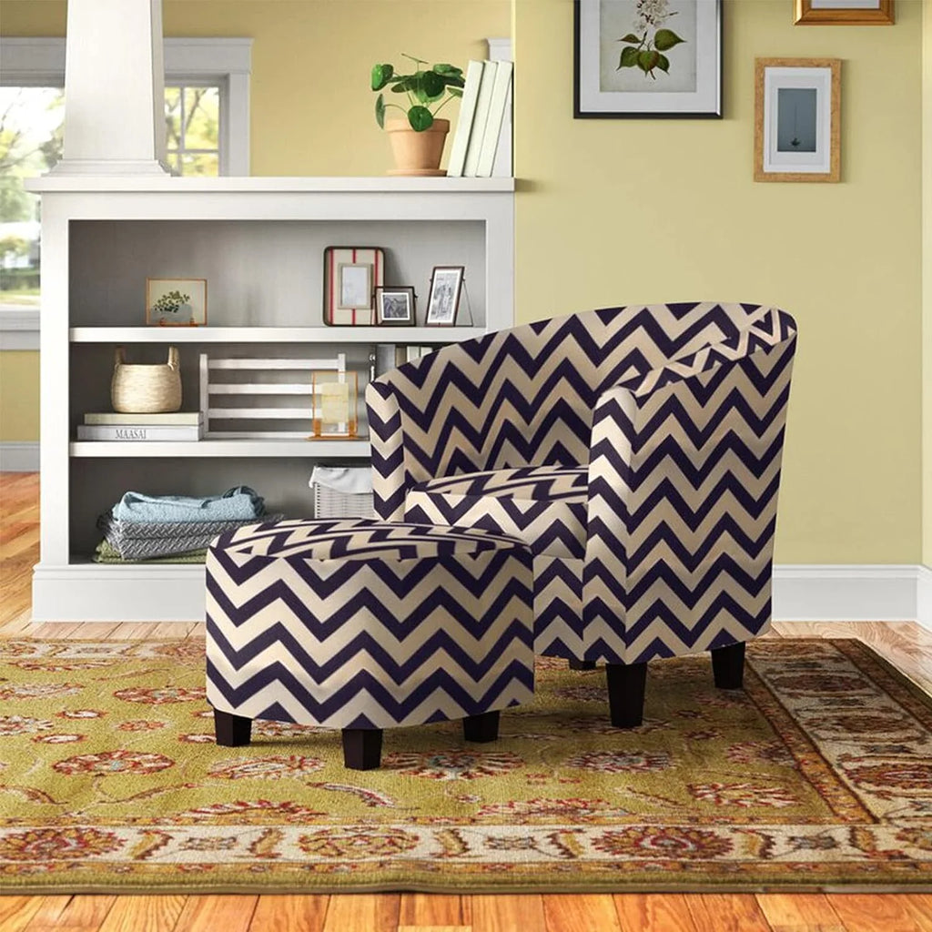 Nathaniel Home Modern Upholstered Accent Chair with Ottoman F360