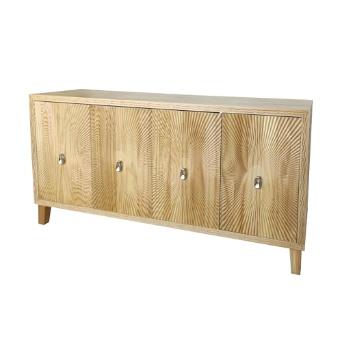 Wood Sideboard Buffet Cabinet 60 Inch Farmhouse Double Door B104804