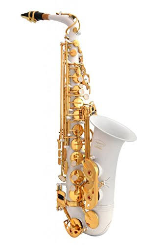 Lazarro 360-WH E-flat Alto Saxophone White-Gold Keys with Case D972284