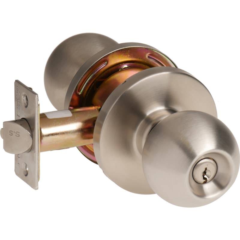 Corbin Russwin Panic Proof Grade 2 Keyed Entry Single Cylinder Knobset with GWC Trim - Satin Stainless Steel - CK4451-GWC-630-B2