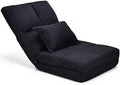 GEROBOOM Folding Sofa Bed  Triple Fold Floor Couch for Adults with Pillow  Floor Foldable Mattress with 6 Reclining Position  Convertible Sleeper Chair Guest Bed for Living Room  Bedroom
