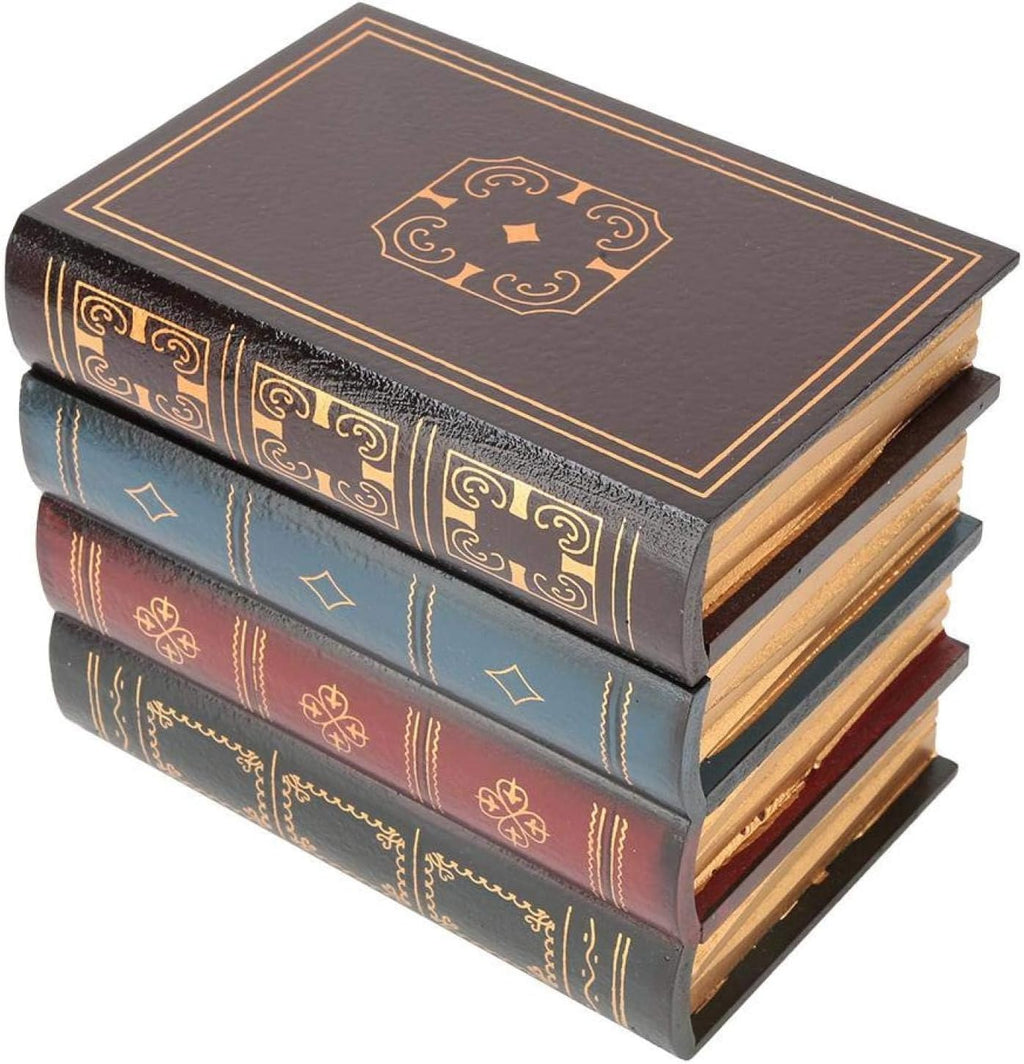 Fake Books Wooden Storage Box Hidden Storage Decorative Antique Books M7384