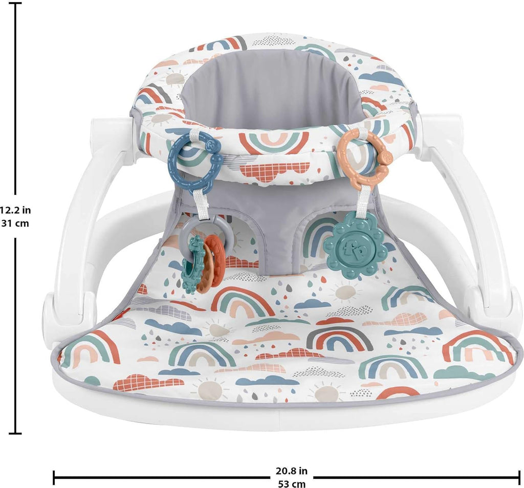 Fisher-Price Sit-Me-Up Floor Seat with Developmental Toys, Rainbow Sprinkles N563787