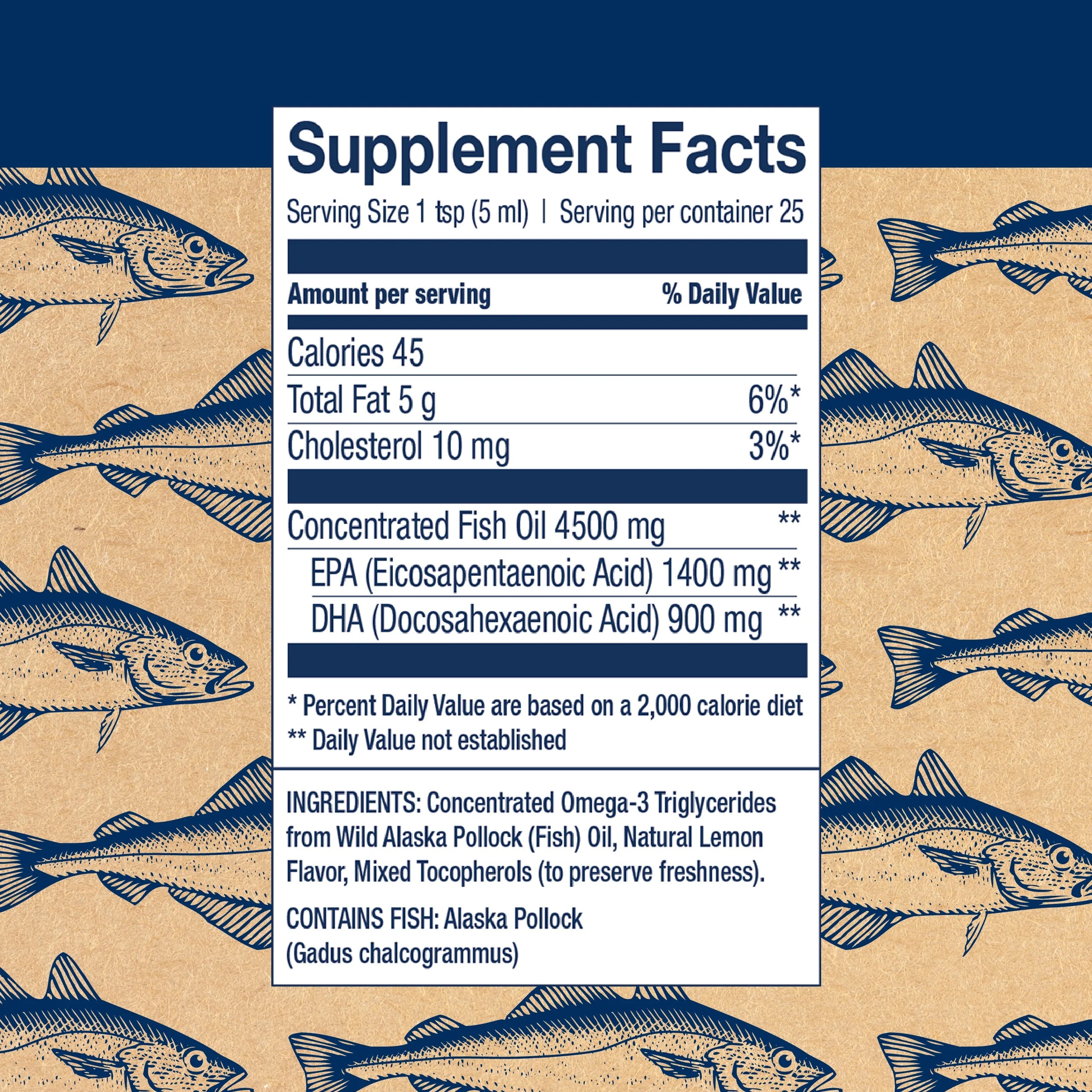 Wiley's Finest Wild Alaskan Fish Oil Peak Omega-3 Liquid, 4.23 oz. M42541