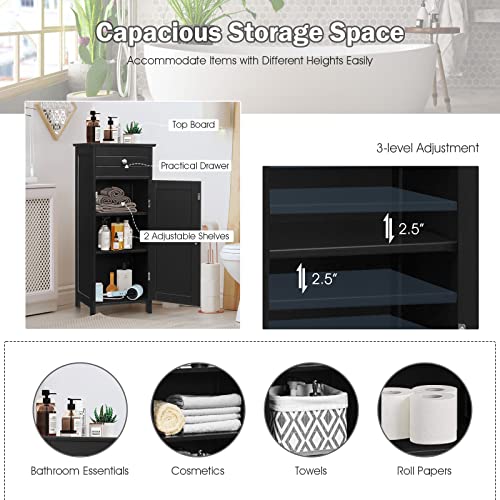 Bathroom Storage Cabinet, Black Q516395