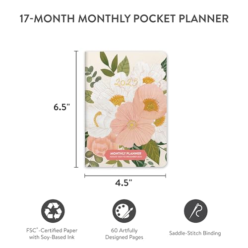 Orange Circle Studio Pocket Academic Planner 2025, Fruit & Flora, Weekly & Monthly Y5002