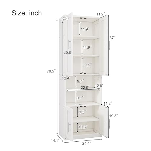 Murphy Bed Queen with 2 Side Cabinet Storage Shelves, USB Port, Foldable Platform Bed Frame, White F219