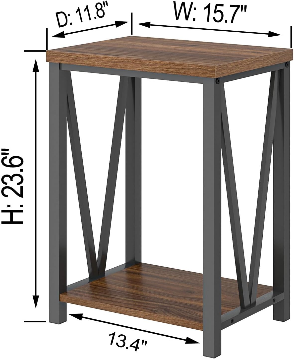 FOLUBAN Modern Coffee Table with Storage Shelf, Rustic Walnut T526484