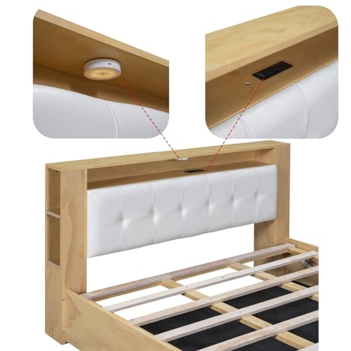 Merax 3-Piece Queen Bedroom Set with Upholstered Bed, Nightstand & Dresser N854