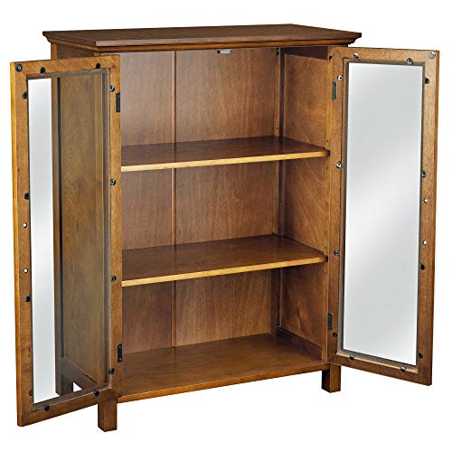 Teamson Home Avery Wooden Freestanding Floor Cabinet with 2 Adjustable Shelves, Oiled Oak I9564