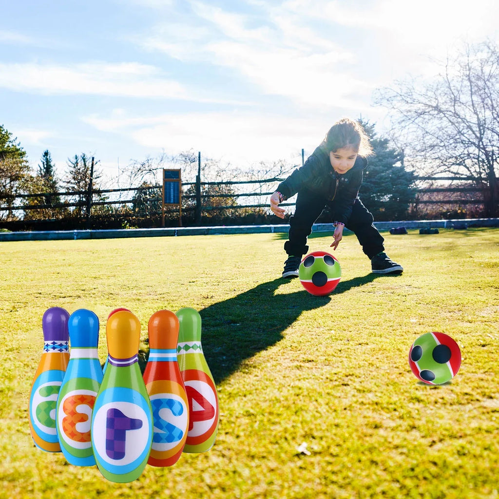 Portable Family Bowling Game Toys for Kids Indoor Outdoor I892055