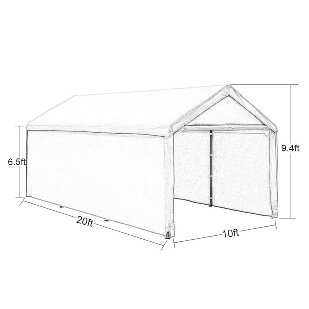 Abba Patio 10 x 20 ft Heavy Duty Beige Carport K61240