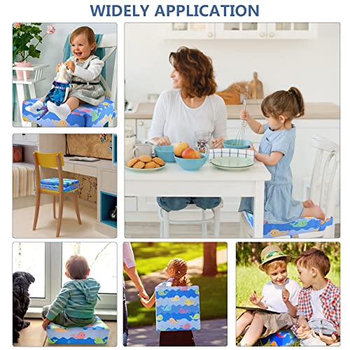 Toddler Booster Seat for Dining Table, Portable Kids Chair Cushion, Washable Seat Pad (Blue) J800364