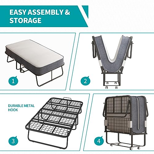BALUS Folding Bed with 5" Memory Foam Mattress for Adults K9246