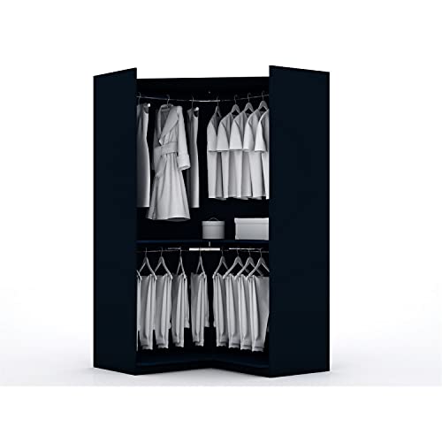 Manhattan Comfort Mulberry 2.0 Corner Wardrobe Closet with Drawers, White X387