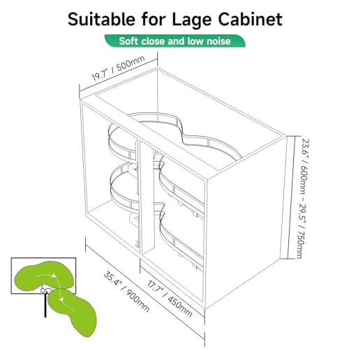 Blind Corner Cabinet Organizer 36" Pull Out 2 Tier Soft Close N12010