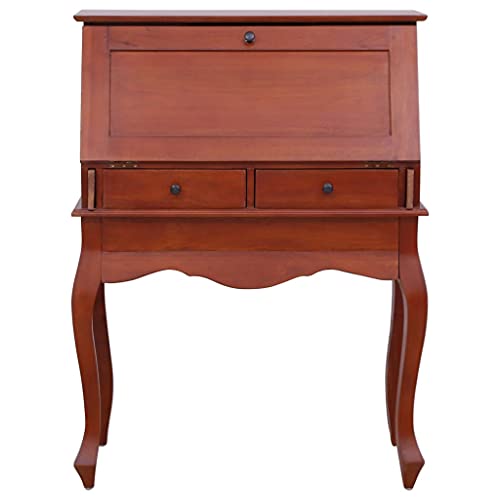Vintage Secretary Desk Solid Wood with Flip Top Storage E708