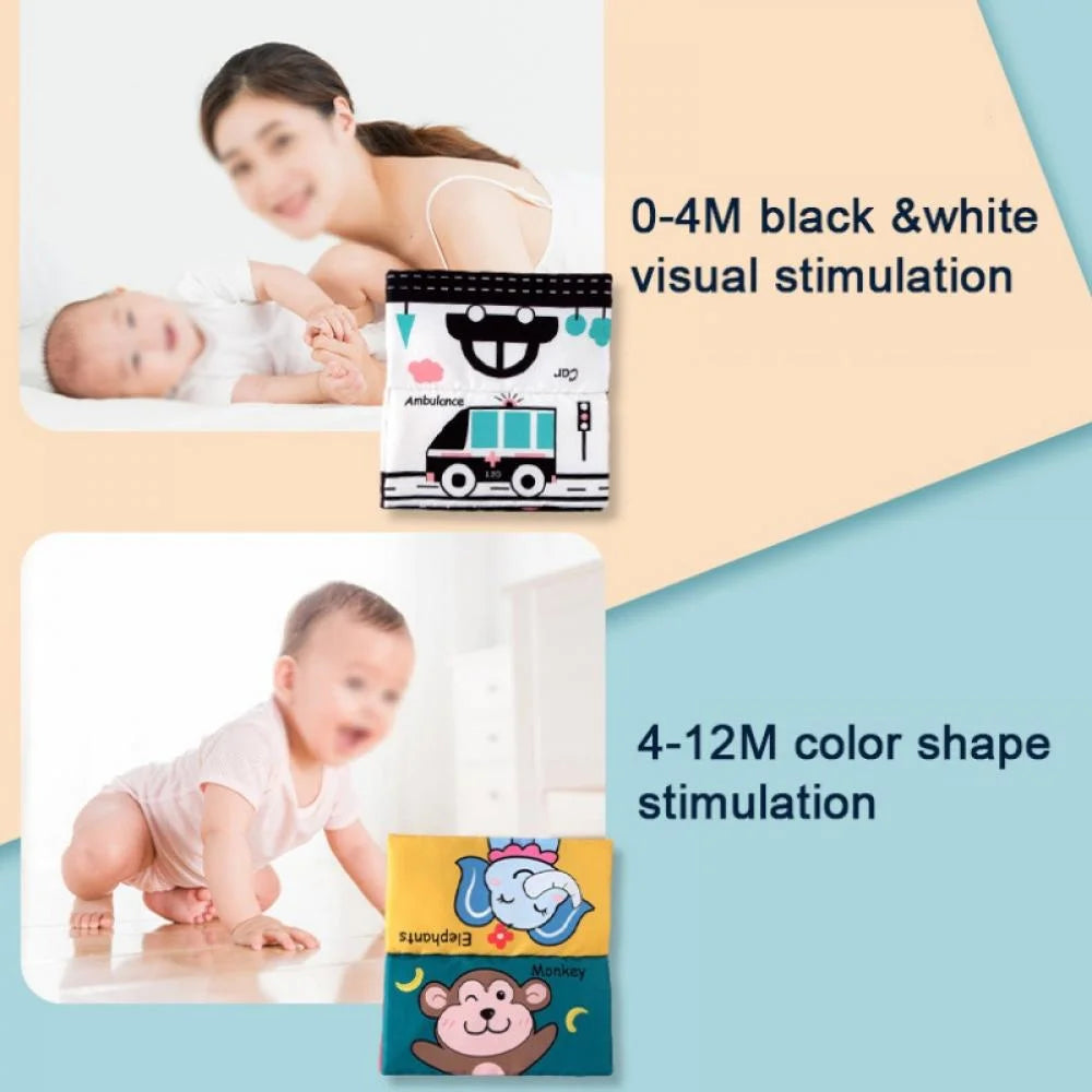 Tummy Time Floor Mirror Developmental Baby Toy High Contrast Black and White X3296
