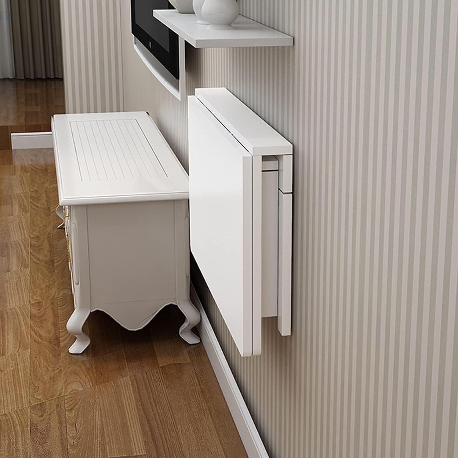 Wall-Mounted Folding Drop Leaf Dining Table for Small Spaces, 120 x 40 cm D24839