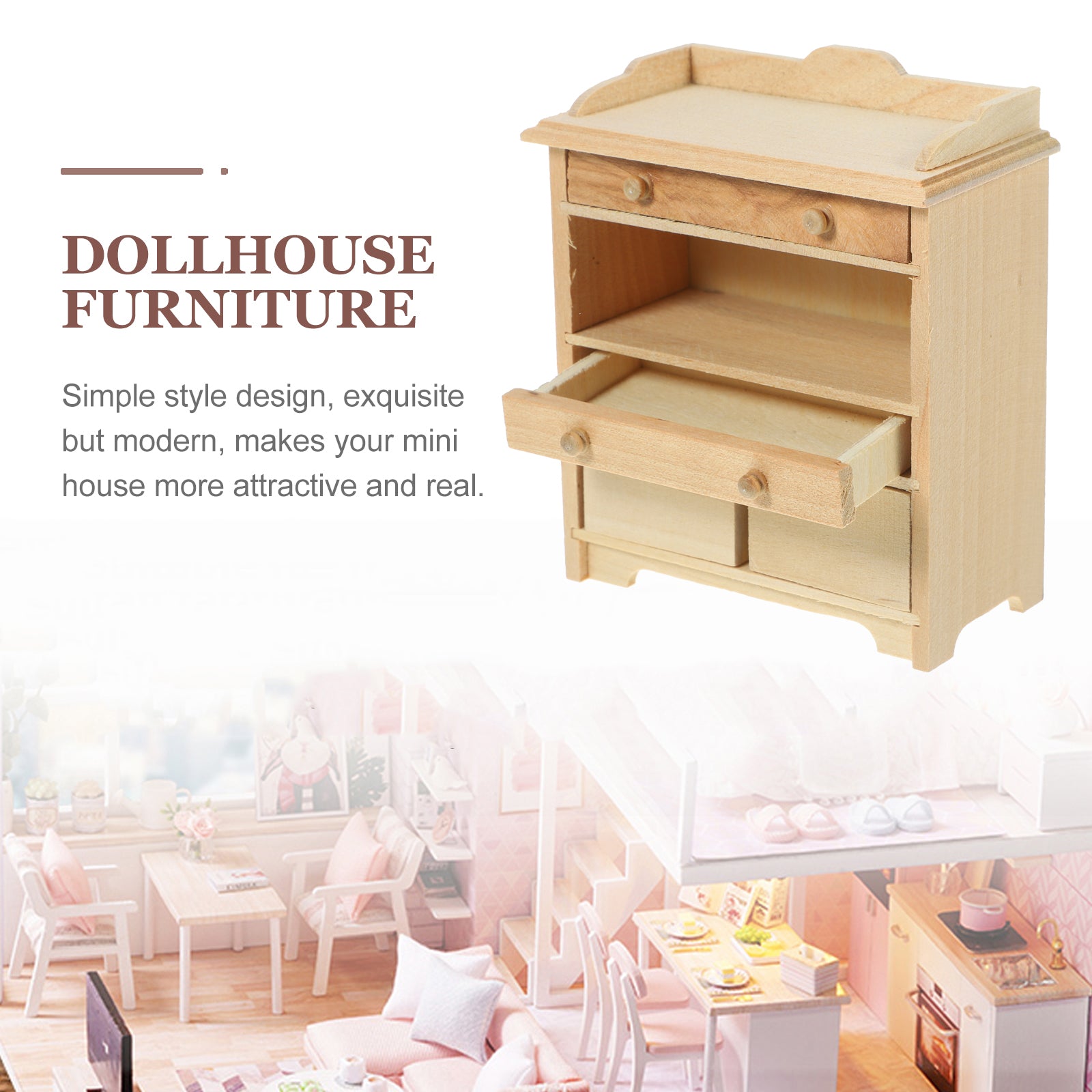 Mini Furniture for Dollhouse 1:12 Scale Cabinet D63042