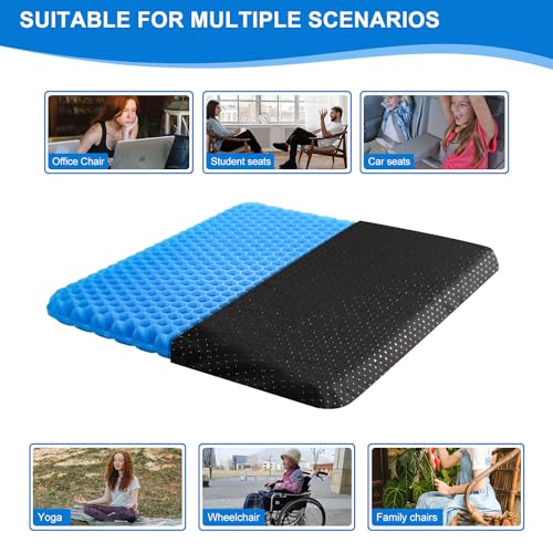 Large Cooling Gel Seat Cushion with Non-Slip Cover for Office, Car, and Desk A397244