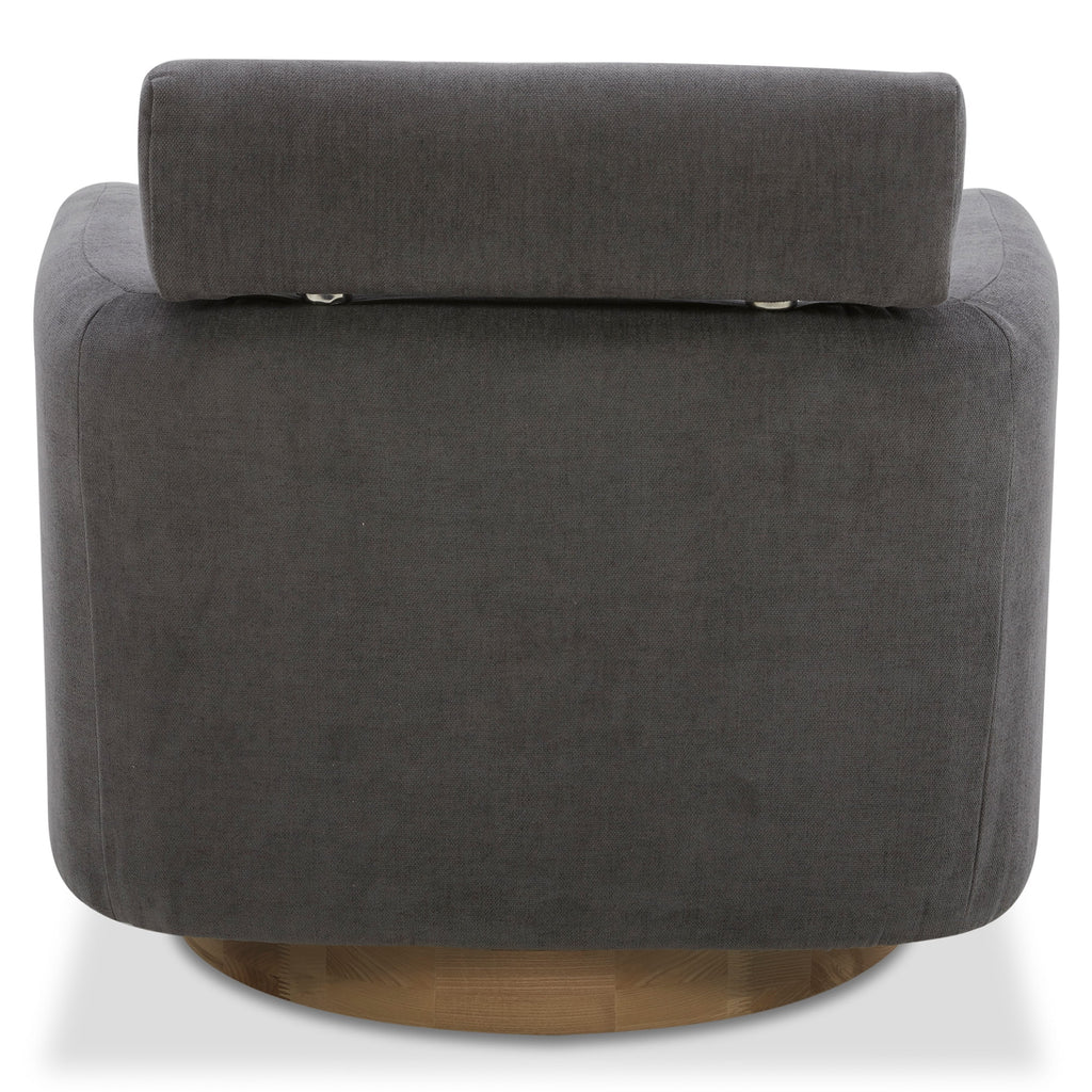CHITA Modern Swivel Accent Barrel Chair with Adjustable Backrest, Dark Gray W197