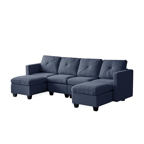 Casa Andrea Milano Modular Sectional Sofa, Boucle Fabric U Shaped Couch with Storage J157