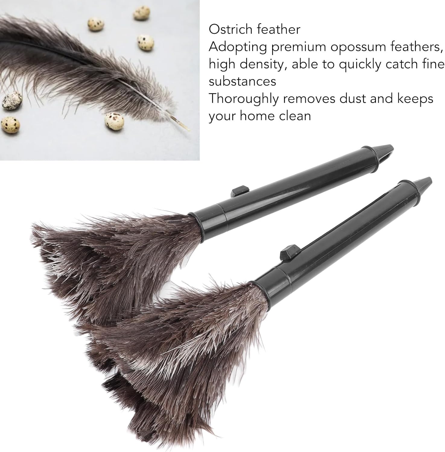 Retractable Ostrich Feather Duster for Home Cleaning S500183