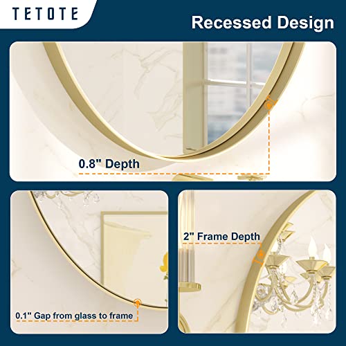 TETOTE Black Framed Rectangle Bathroom Mirror 30 x 36 Inch R485997