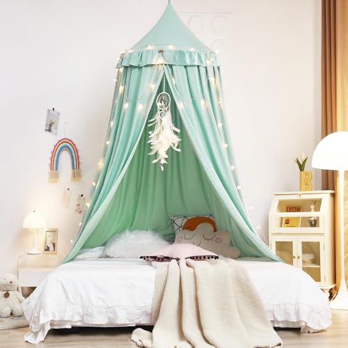 Kertnic Decor Canopy for Kids Bed, Princess Castle, Mosquito Net, Nordic Pink I88001