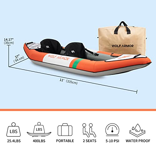 Inflatable Touring Kayak 2 Person with EVA Padded Seats H47370