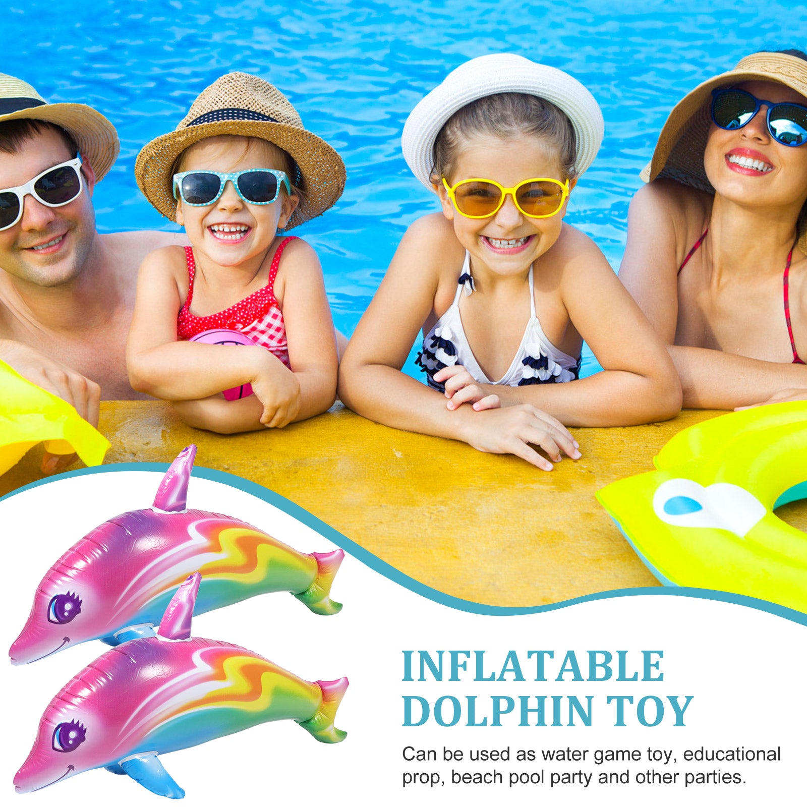 Inflatable Dolphin Pool Toy for Kids Party 2 Pcs L4865