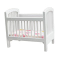 1/12 Scale Dollhouse Wooden Crib Modern Cradle Furniture Set for Dolls Decor