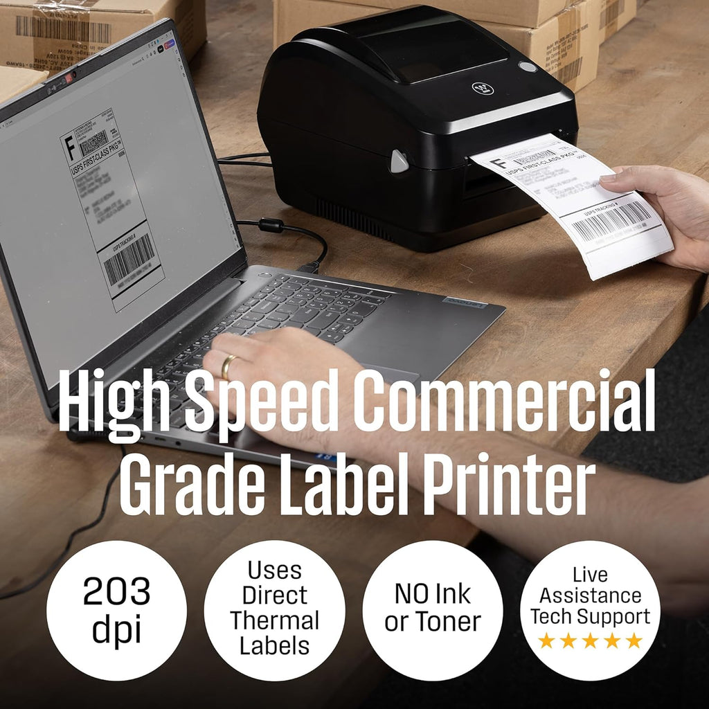 Westinghouse Direct Thermal Label Printer USB, Commercial Grade, 4x6 Labels K67885