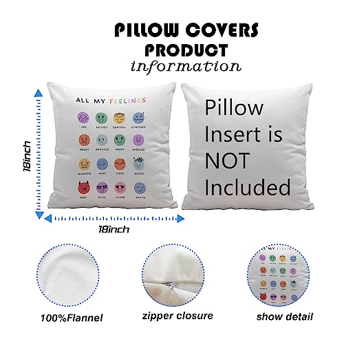 Mood Meter Pillow Covers 20x20 with Multiple Expressions P39389