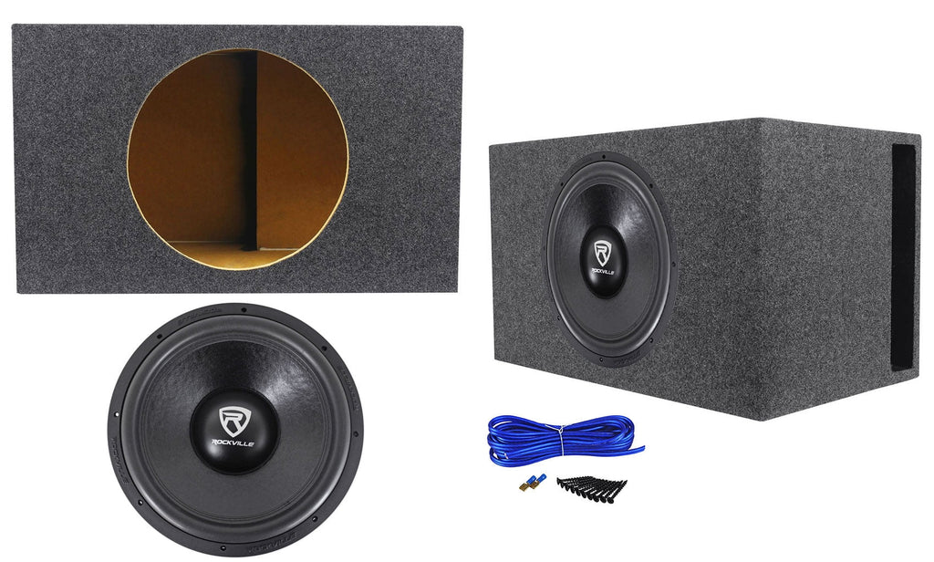 Rockville W15K6D4 V2 15" 4000w Car Audio Subwoofer Sub+Vented Sub Box Enclosure