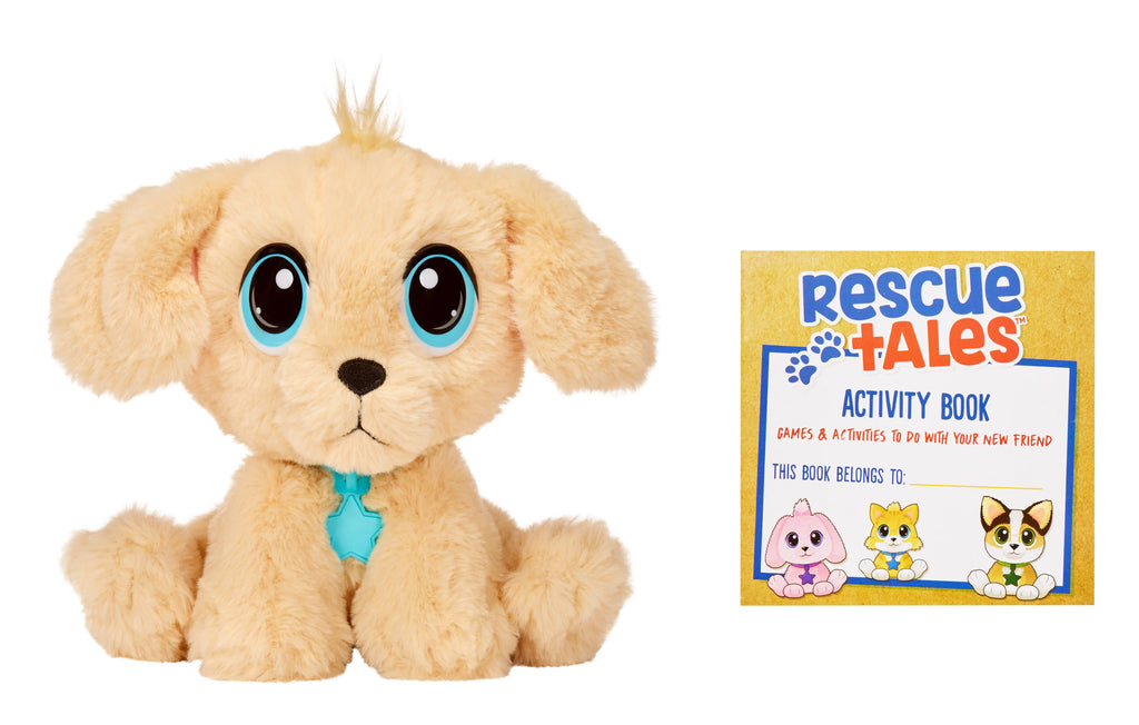 Little Tikes Rescue Tales Adoptable Pets Golden Retriever Interactive Plush Toy with Collar and House O927