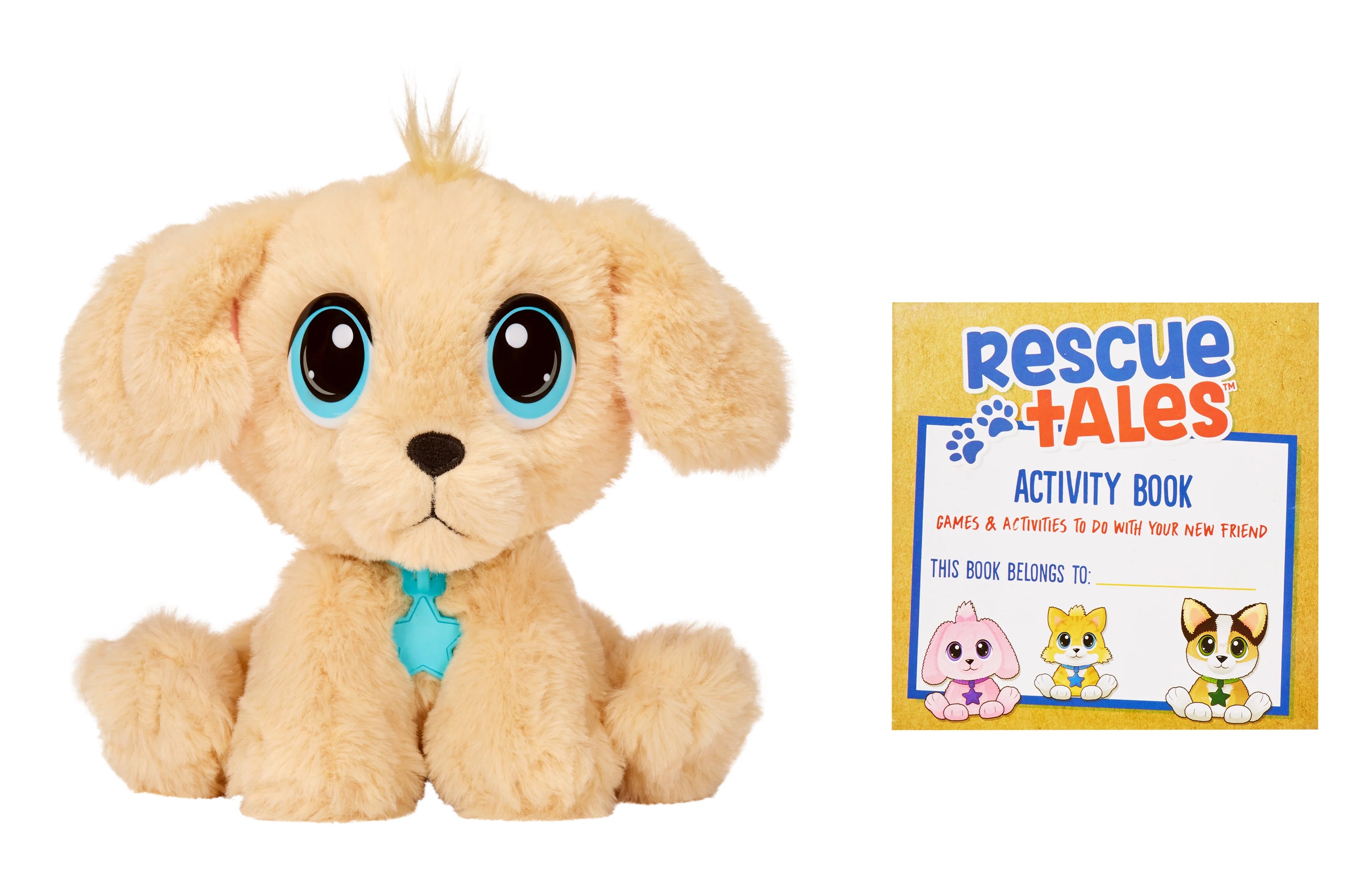 Little Tikes Rescue Tales Adoptable Pets Golden Retriever Interactive Plush Toy with Collar and House O927
