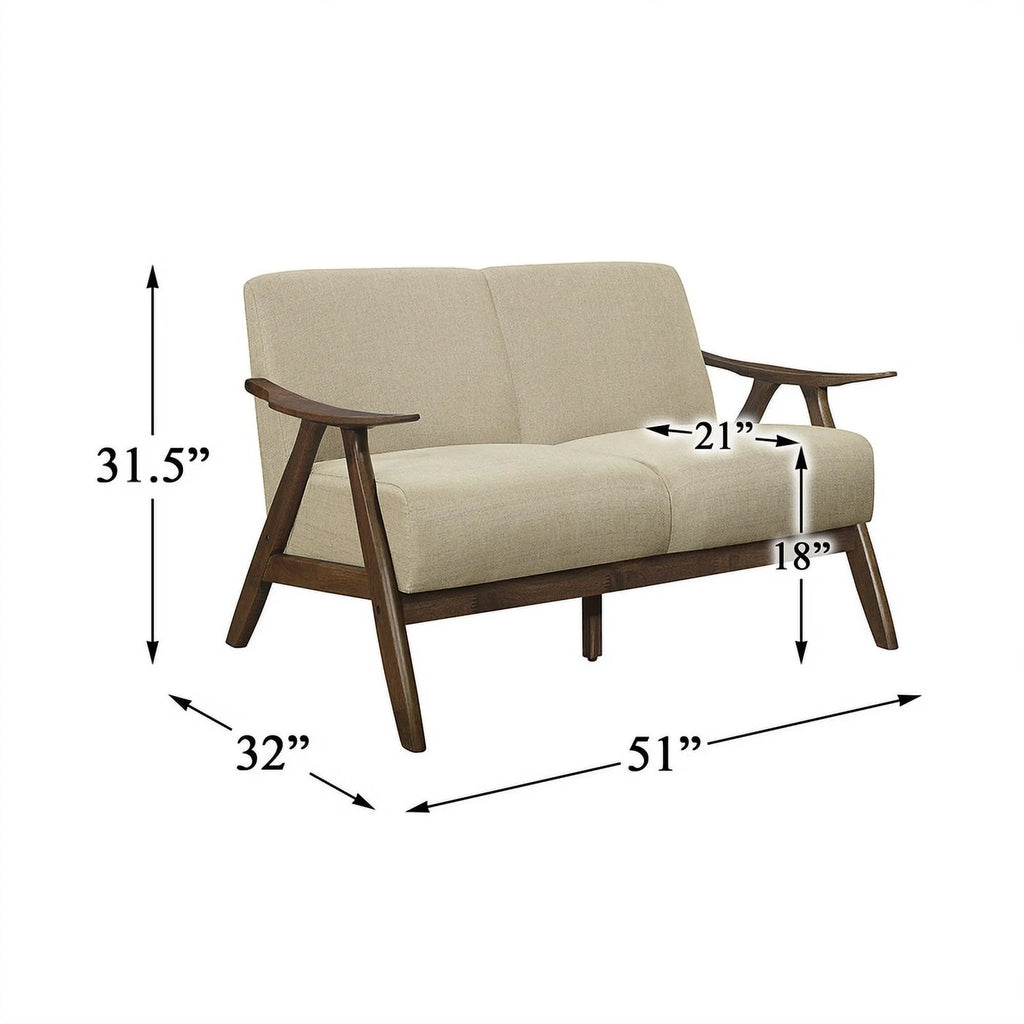 Lexicon Damala Textured Fabric 2-Piece Sofa Set, Light Brown U741207