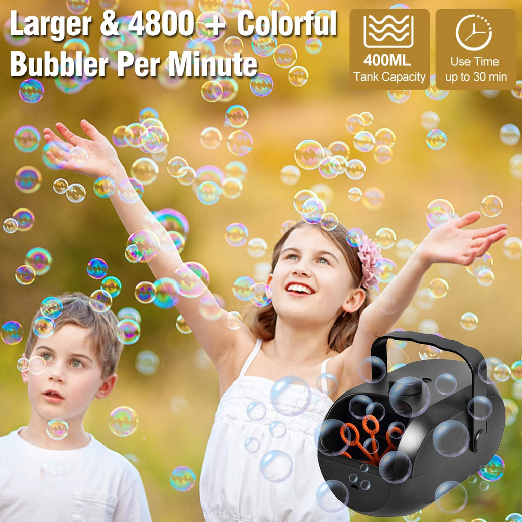 Portable Rechargeable Bubble Machine for Toddlers Parties Outdoor Indoor F2383