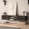 Atelier Mobili Floating TV Stand, 70 inch TV Stand for 75 inch TV, Floating TV Stand Wall Mounted, Floating Entertainment Center, TV Stands for Living Room, Black TV Stand (Black Oak)