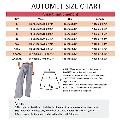 Linen Wide Leg Pants for Women with Pockets K9213