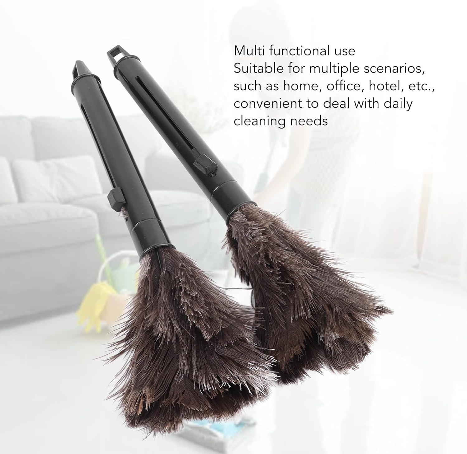 Retractable Ostrich Feather Duster for Home Cleaning S500183
