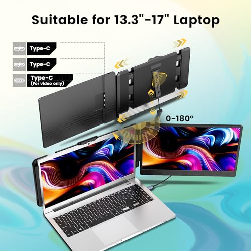 14" Portable Monitor for Laptop, 360° Rotation, 1080P FHD IPS, HDMI/USB-C P997291