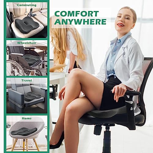 Gel Seat Cushion with Cooling Honeycomb Design, Non-Slip Cover for Office Chair E12879
