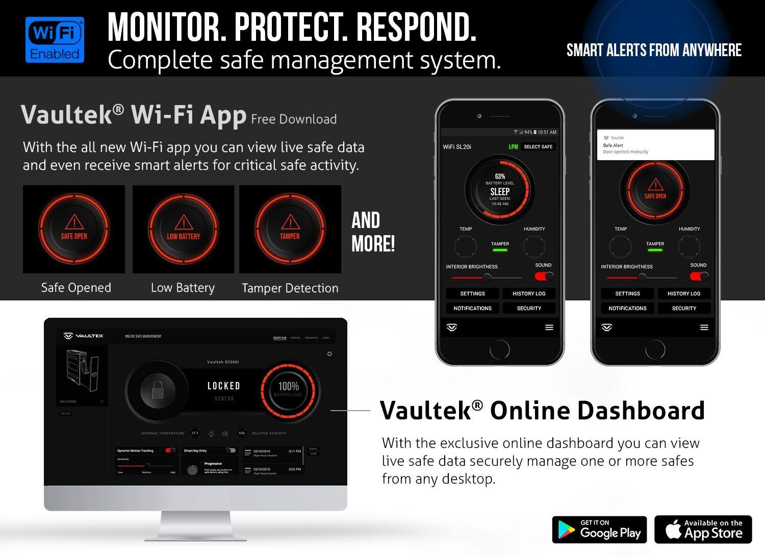 Vaultek Biometric Bluetooth Slider Safe H910