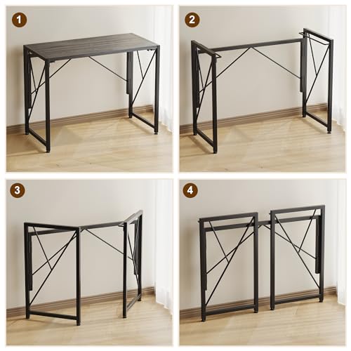 Folding Desk 31.5" for Small Spaces, Portable, Grey D1525