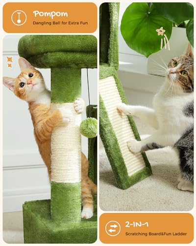 PAWZ Road Large Cat Tree 41 Inches Multi-Level Cat Tower with 2 Condos and Hammock H359270